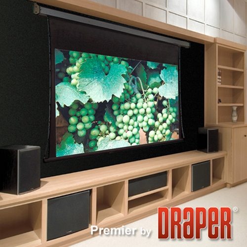 Draper DR-101059 Premier Motorized Electric 92" Matte White HDTV-1490