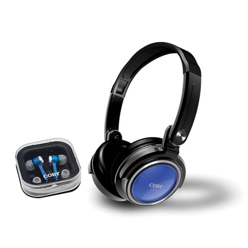 Coby CV215 2 in 1 Combo Deep Bass Stereo Headphones & Earphones